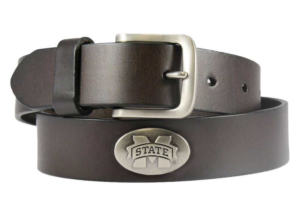 Mississippi State Bulldogs Kids Collegiate Brown Leather Belt