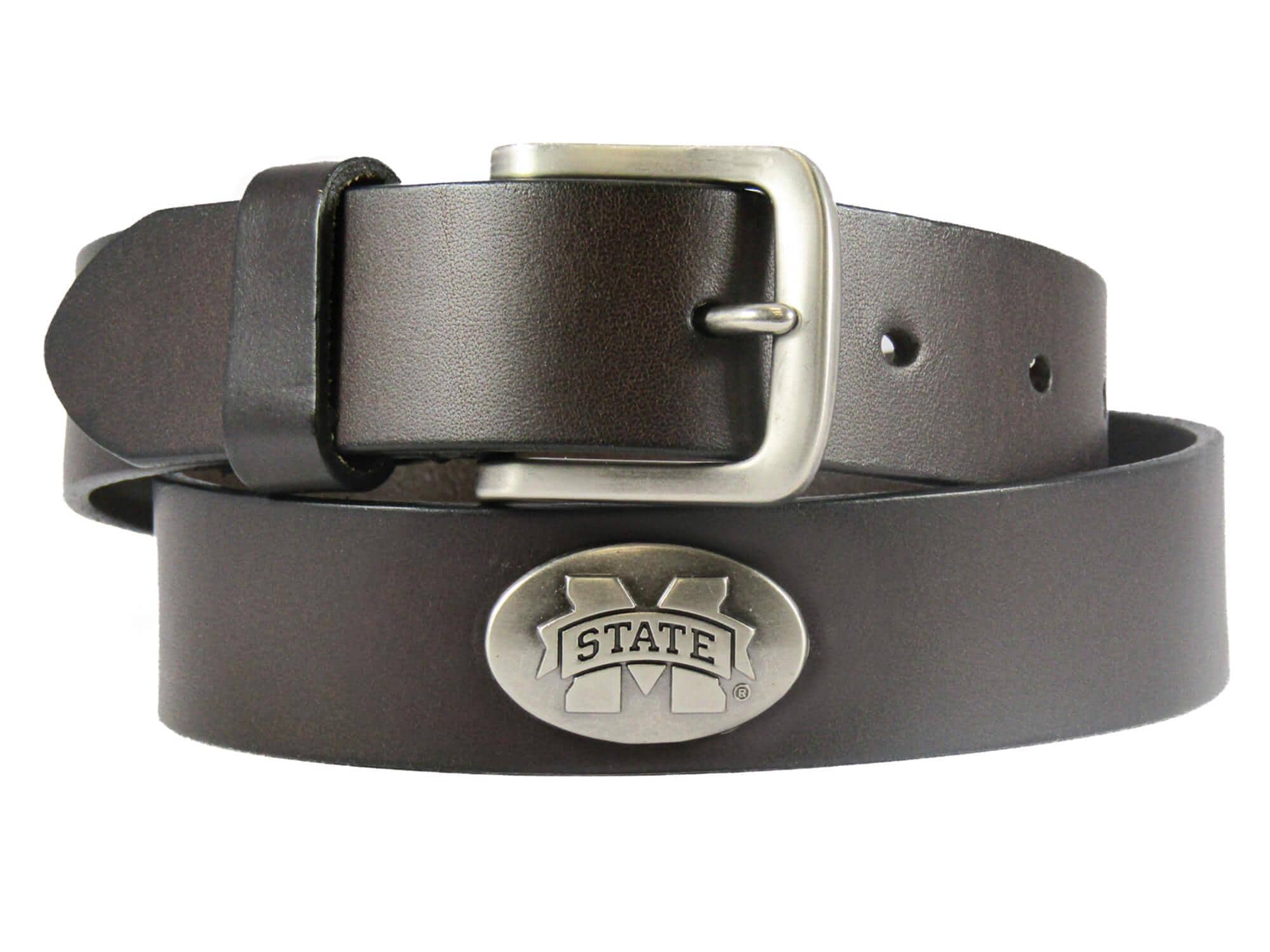Mississippi State Bulldogs Kids Collegiate Brown Leather Belt