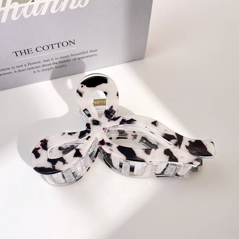 JUMBO ANIMAL LEOPARD PRINT BOW HAIR CLAW CLIPS | 40H1014