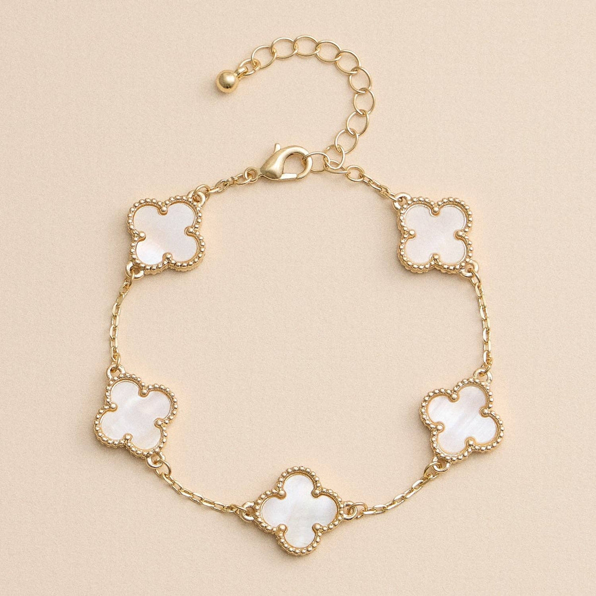 Colorful Shell Charm Bracelet with Gold Detailing