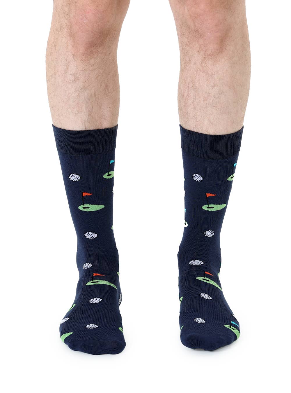 Men's Bamboo Crew Socks - Golfing - Blue