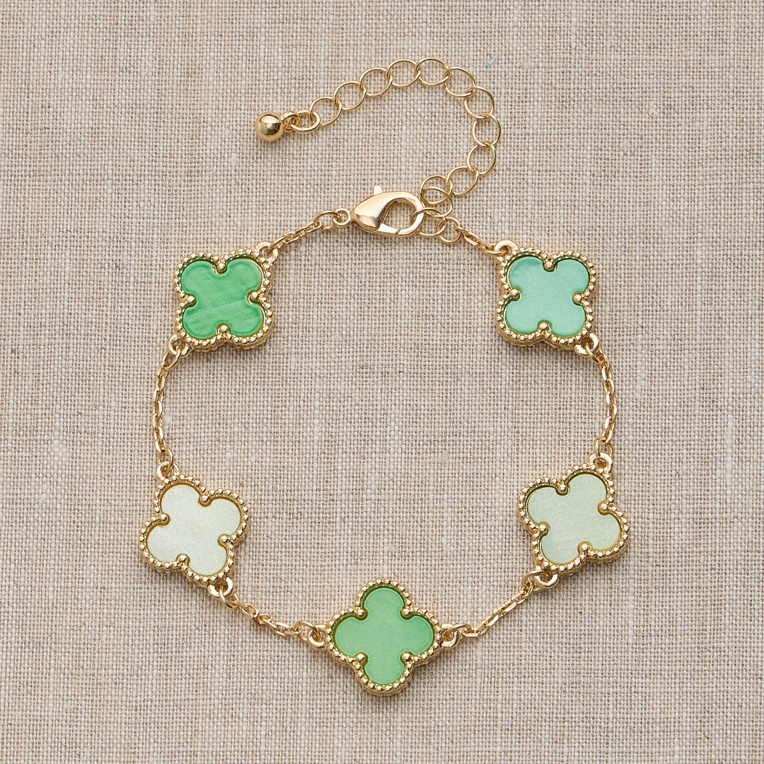 Colorful Shell Charm Bracelet with Gold Detailing
