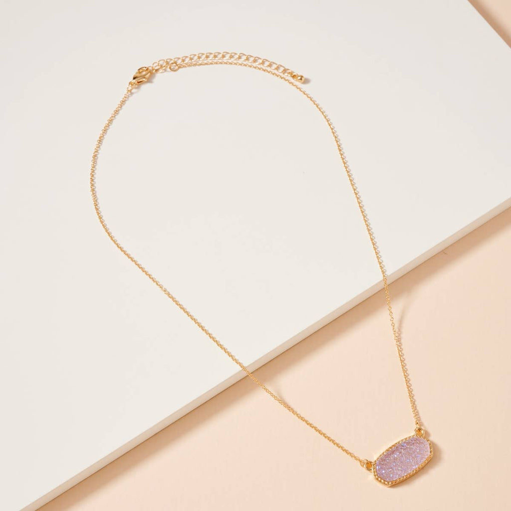 Druzy Stone Pendant Necklace