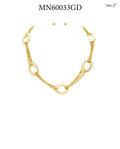 Open Gold Circle with Chain 16"-18" Necklace