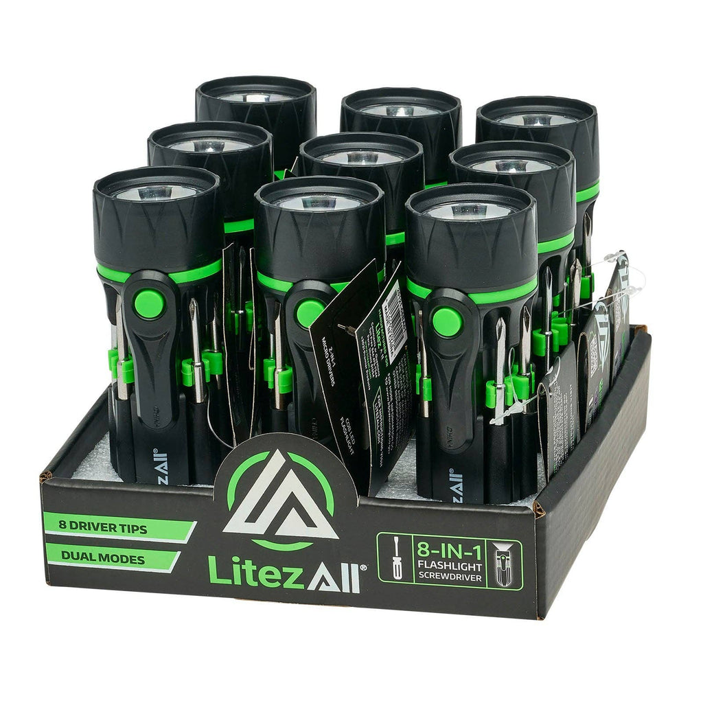 LitezAll LED Flashlight with 7 Screwdrivers