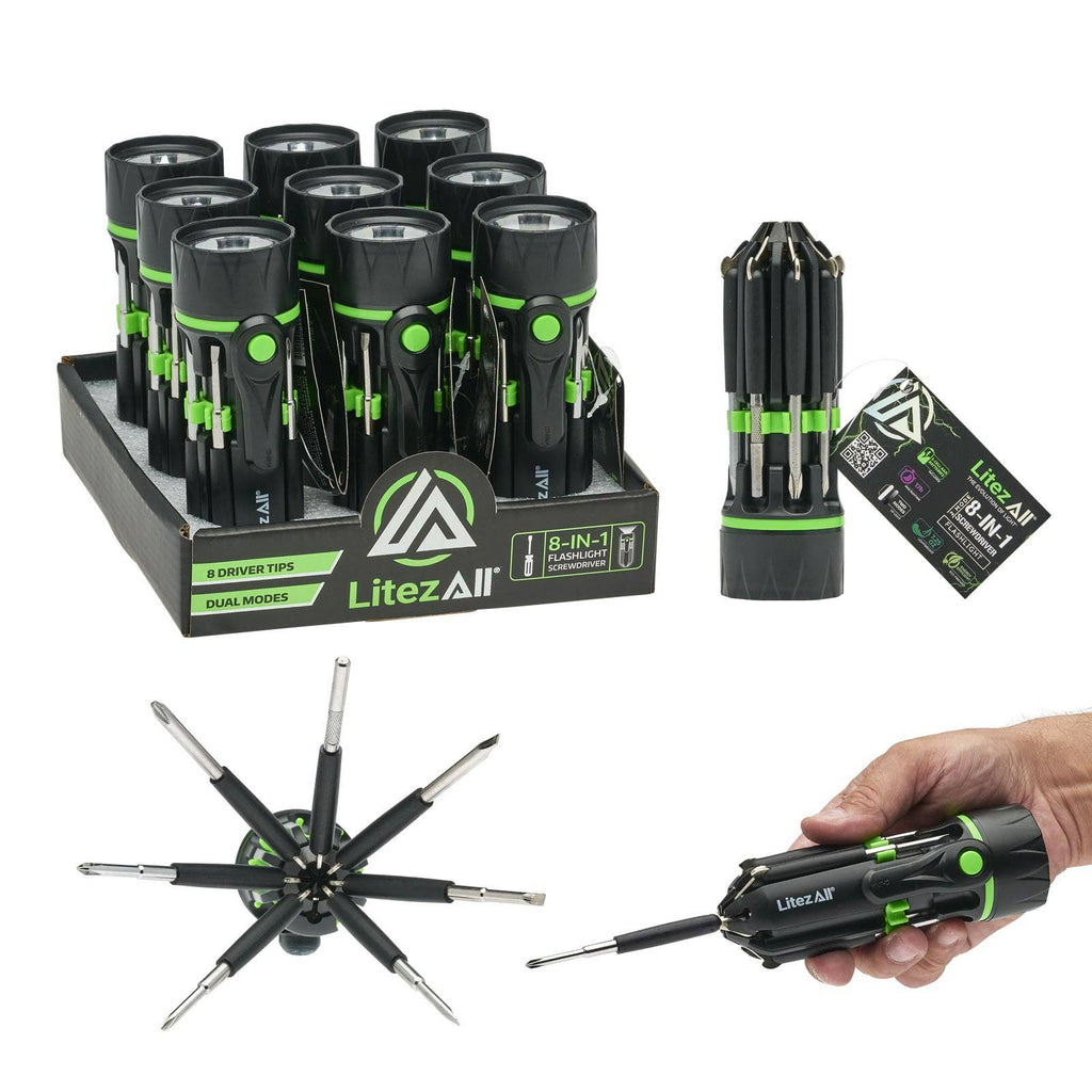 LitezAll LED Flashlight with 7 Screwdrivers