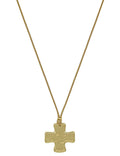 Brown Cord Necklace with 1.5" Cross Charm