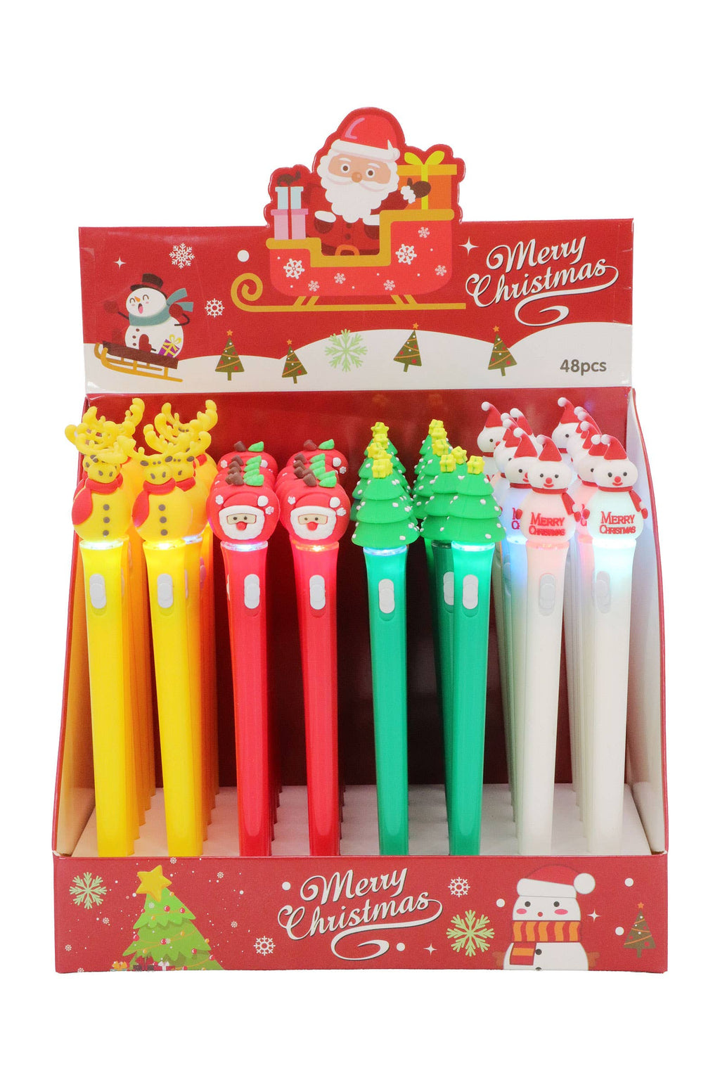 Christmas Led Light-up 0.7 mm Pen - 48 Pcs
