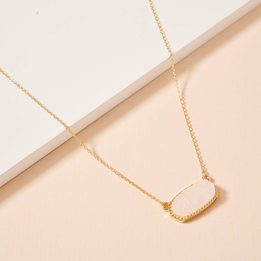 Druzy Stone Pendant Necklace