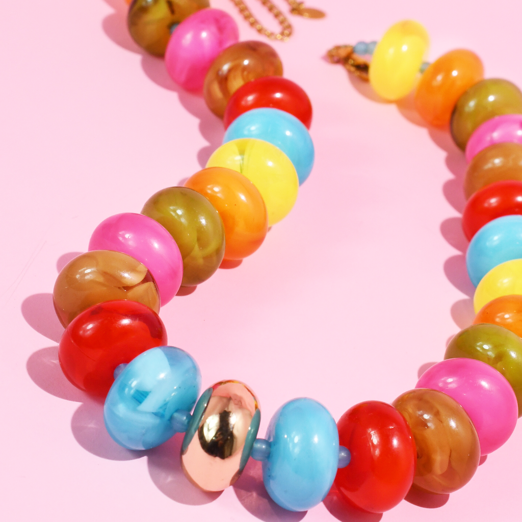 Sugar Bead Multi Red Necklace
