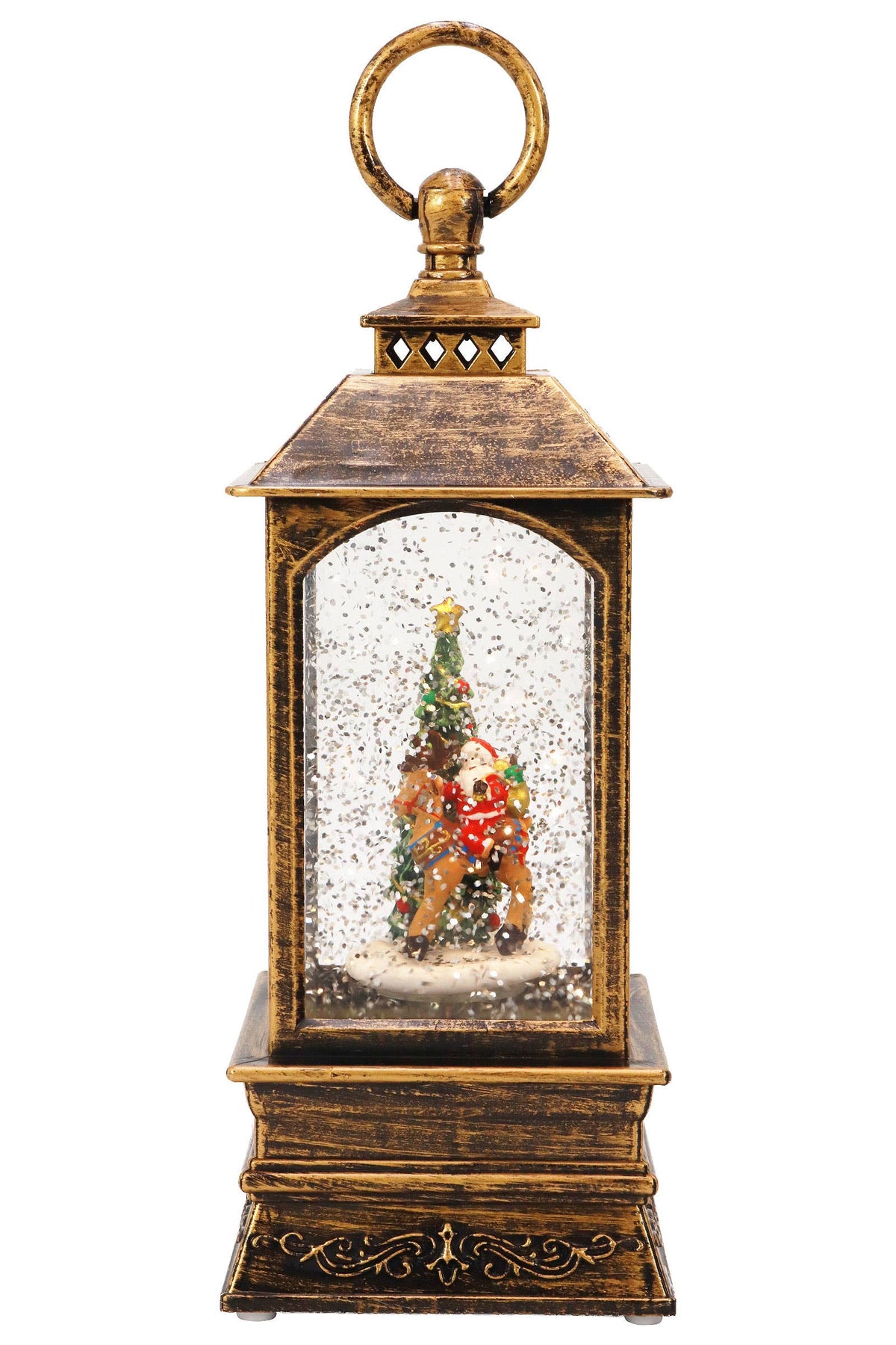 Vintage Christmas Glittering Music Led Lantern - Steady