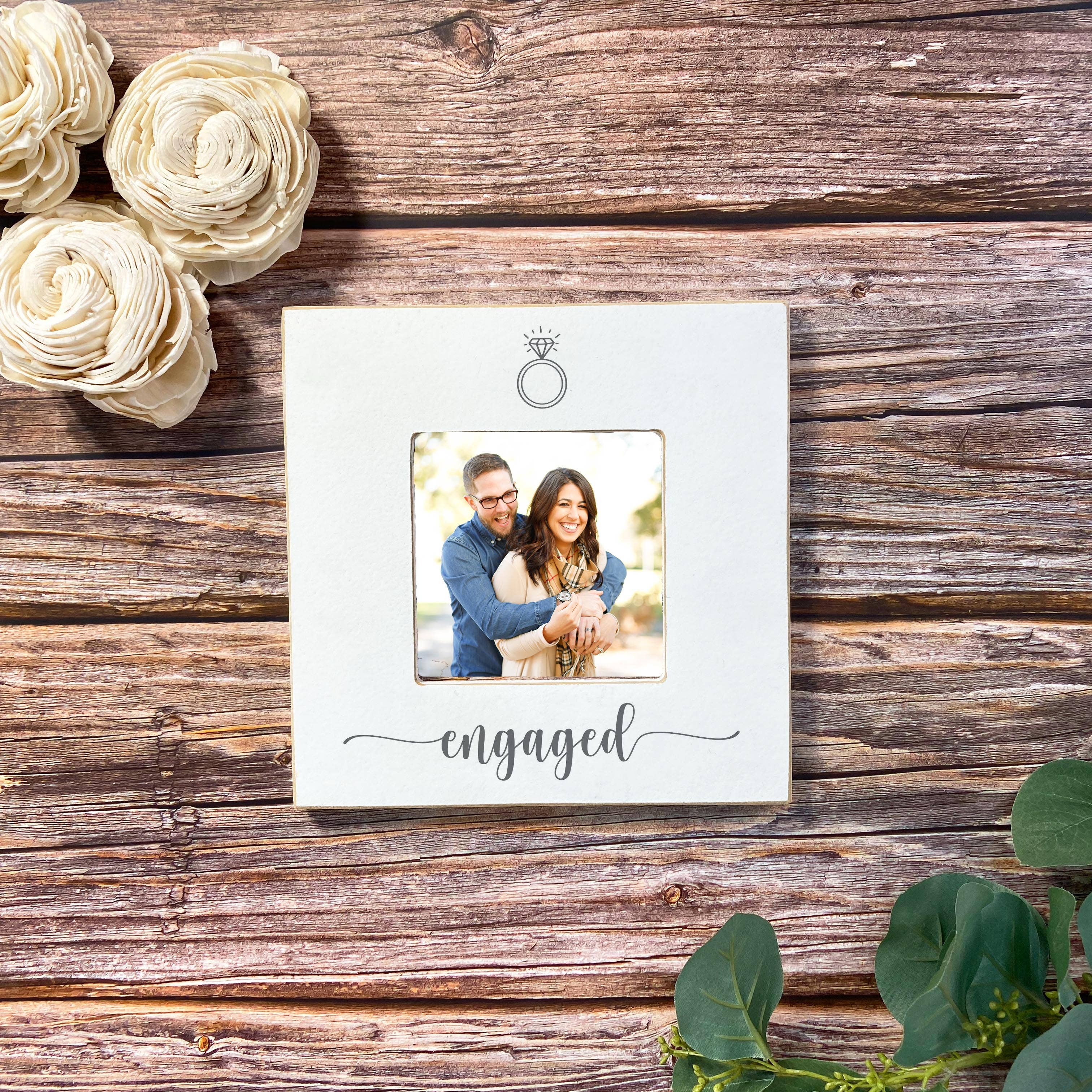 Engagement Picture Frame, Engaged with Ring- Wedding Gift