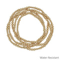 Water Resistant Set of 5 4MM and 3MM Beaded Stretch Bracelets