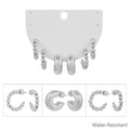 Set of Three Silver Beaded Huggie Hoops