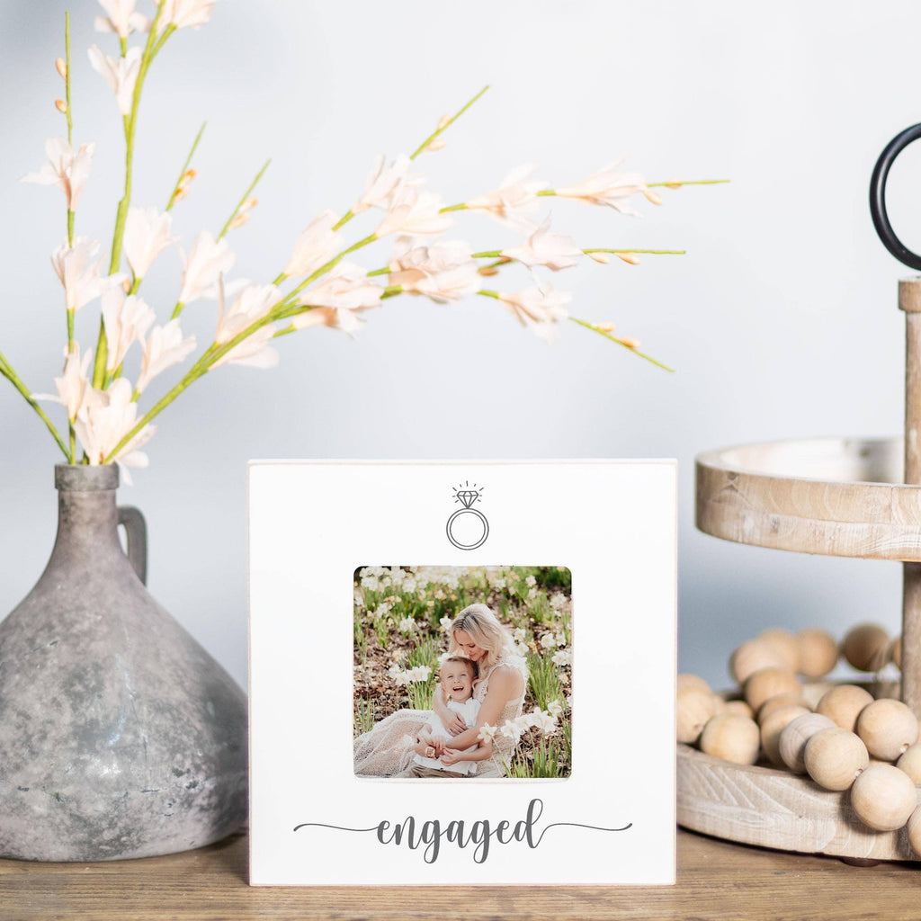 Engagement Picture Frame, Engaged with Ring- Wedding Gift