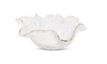 Hammered Glass Ruffled Bowl With Gold Trim (3 Sizes)