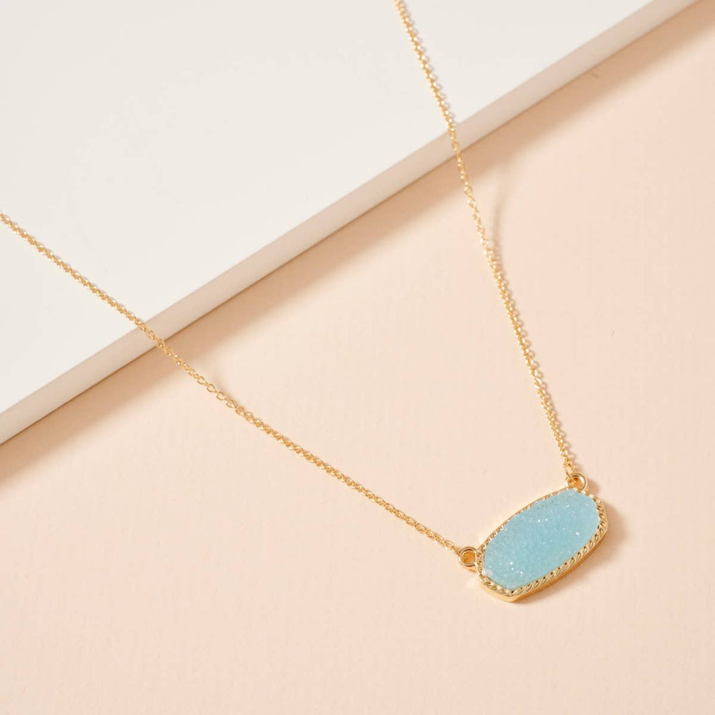 Druzy Stone Pendant Necklace