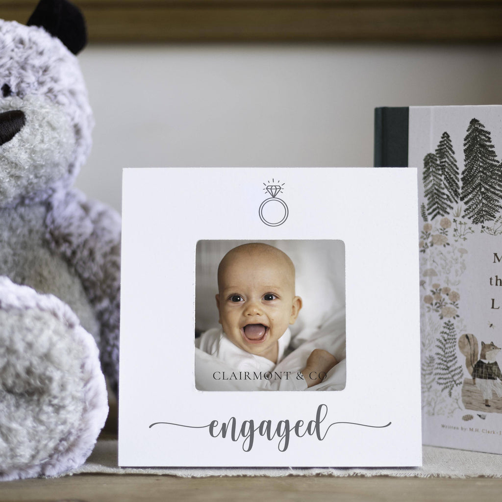 Engagement Picture Frame, Engaged with Ring- Wedding Gift