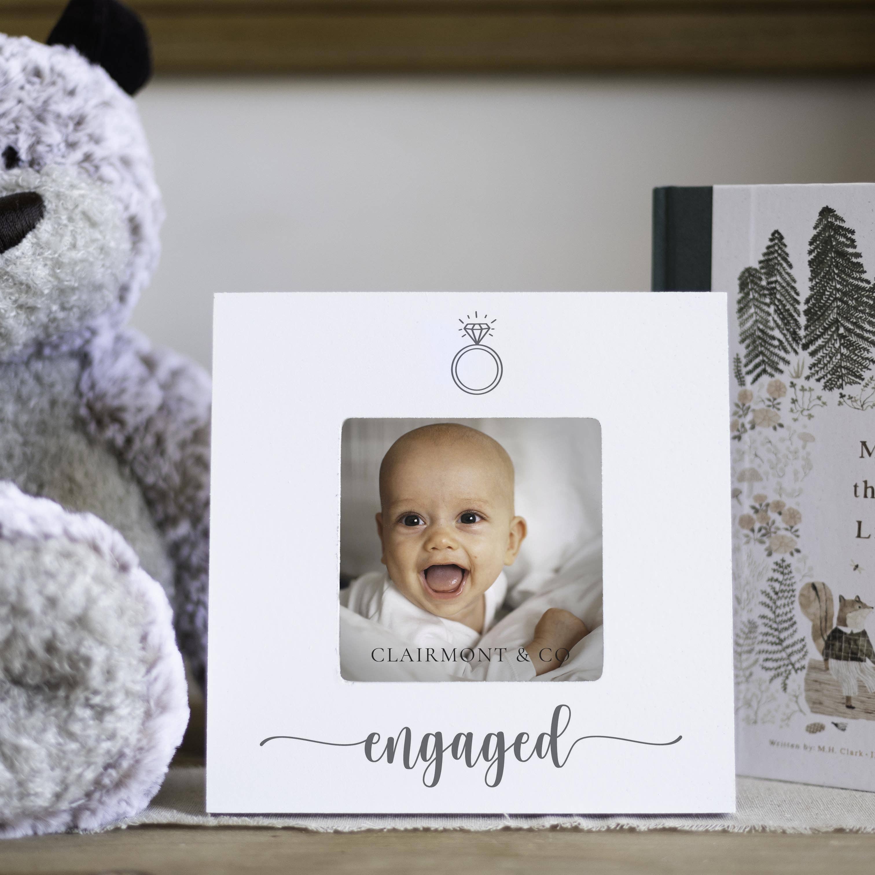 Engagement Picture Frame, Engaged with Ring- Wedding Gift
