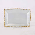 Seward Rectangle Serving Tray   Clear/Gold   11x7.75
