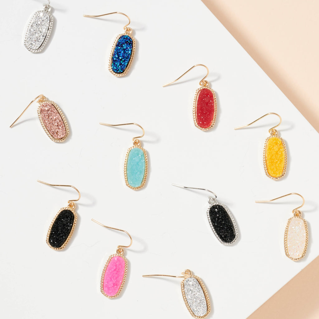 Druzy Stone Dangling Earrings