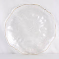 Bordeaux Glass Serving Platter    Clear/Gold   13"