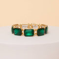 Emerald Cut Crystal Stretch Bracelet