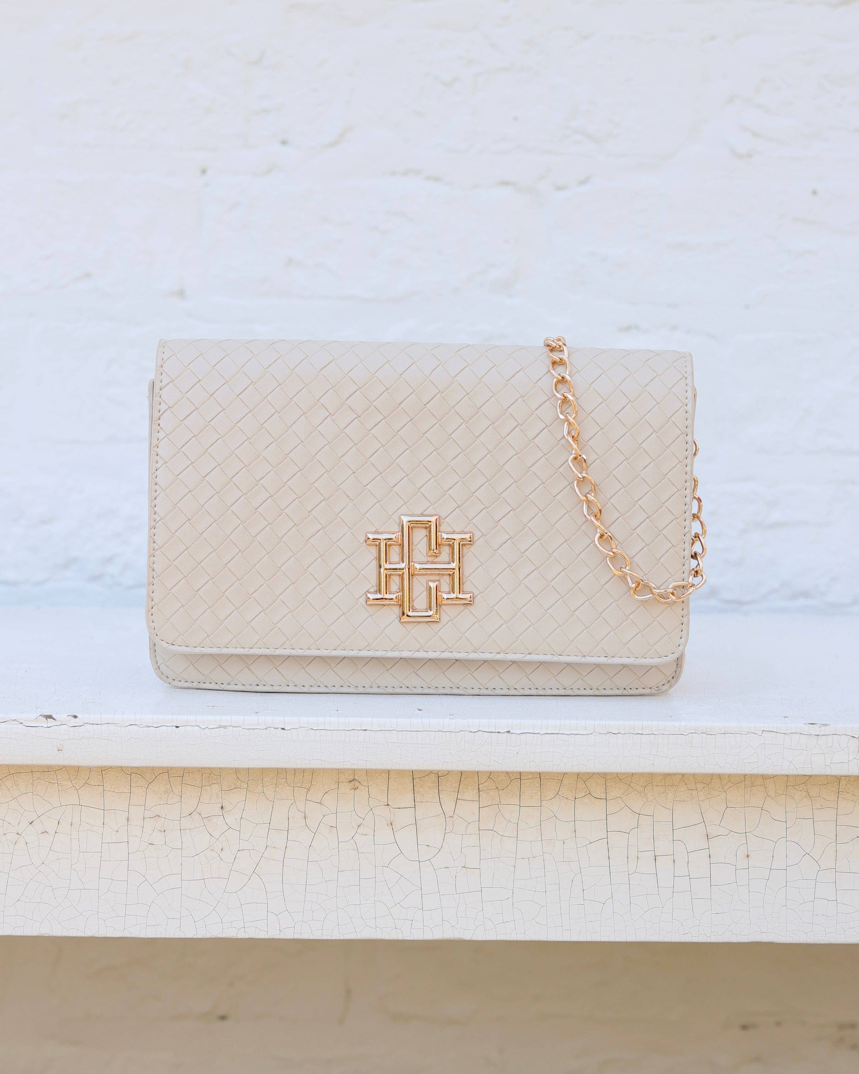 Bryn Clutch/Crossbody Woven Almond