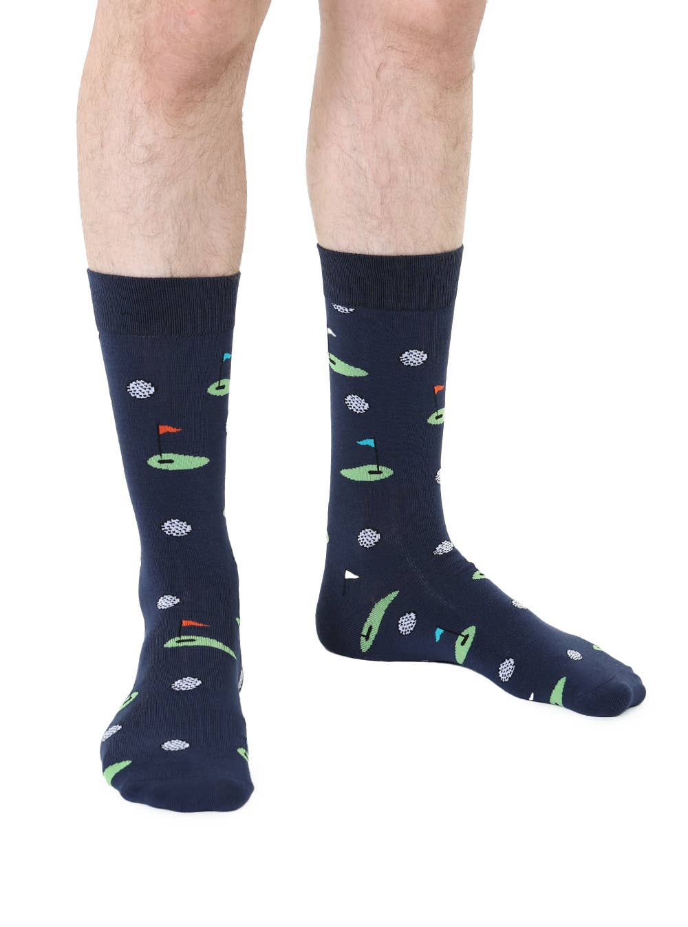 Men's Bamboo Crew Socks - Golfing - Blue