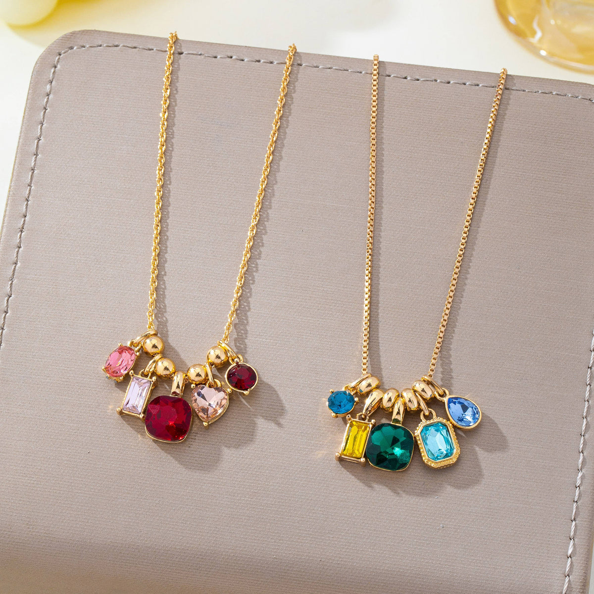 Multicolor Crystal Cluster Charm Pendant Necklace | 80N93296