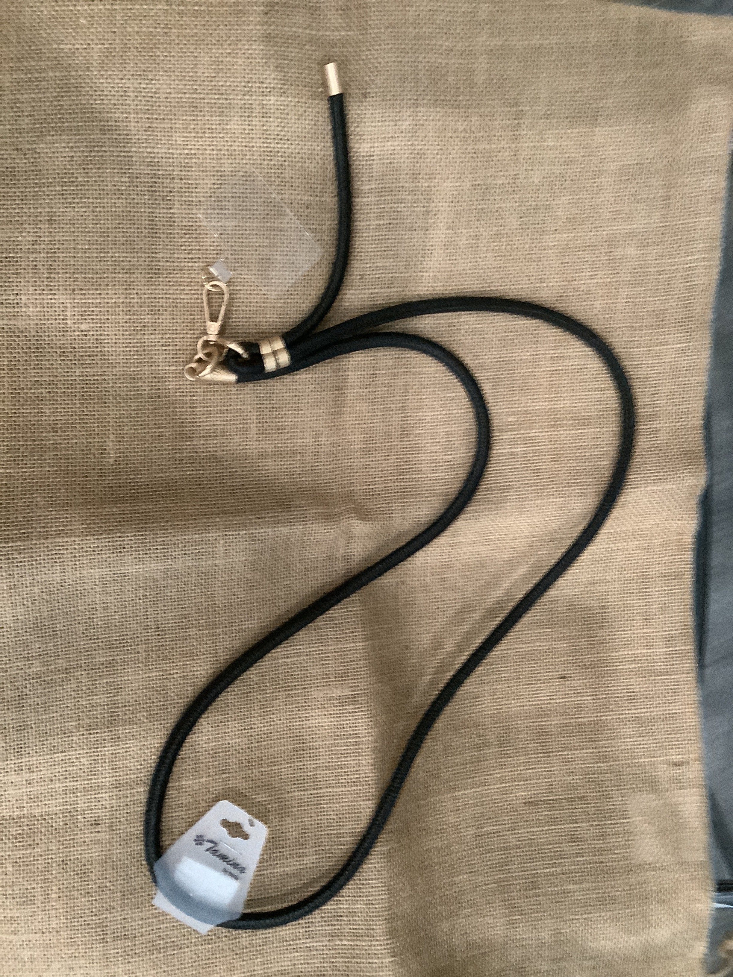 Black leather Cellphone Neck Strap