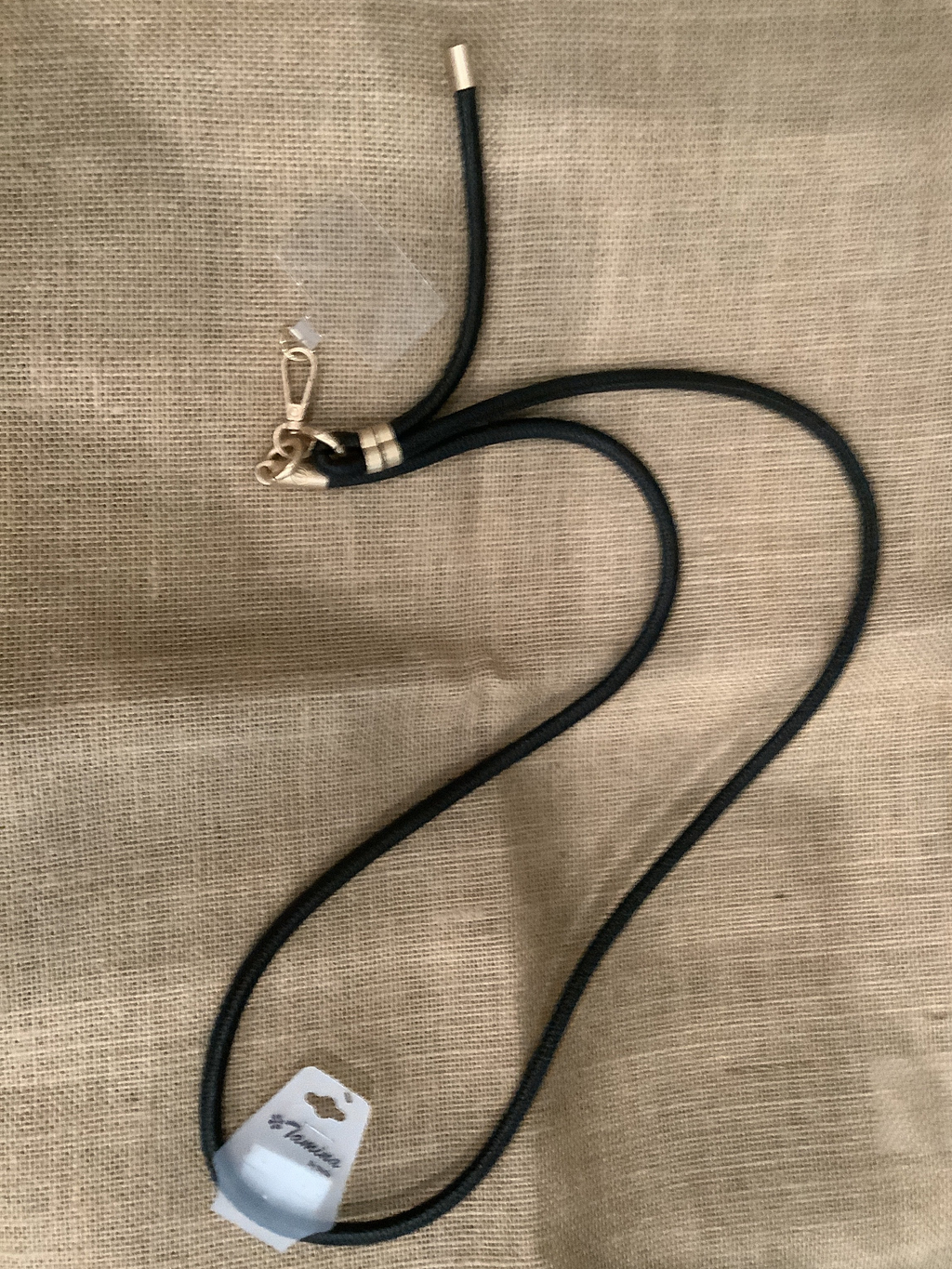 Black leather Cellphone Neck Strap