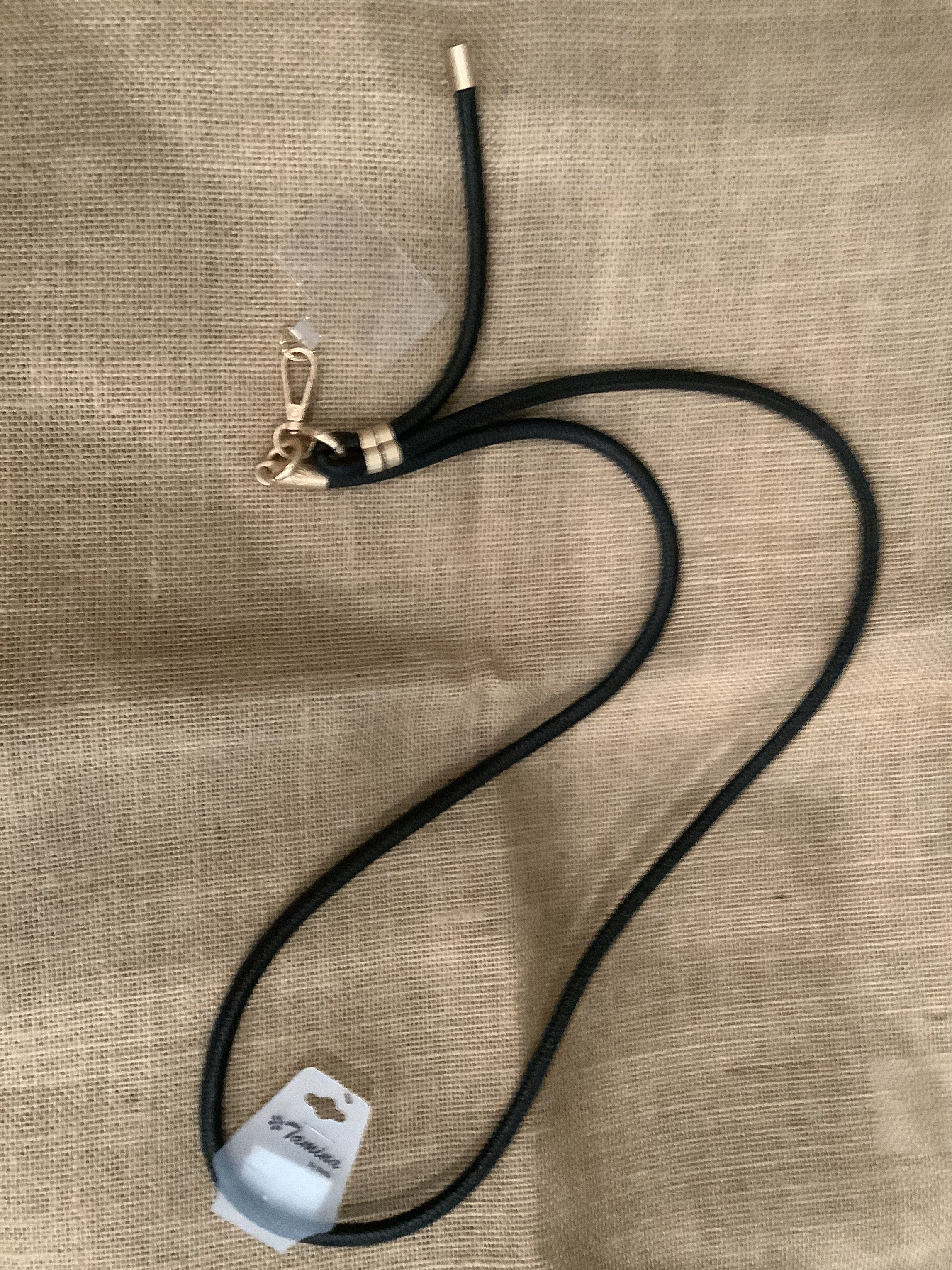 Black leather Cellphone Neck Strap