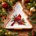 Christmas Cardinal Tree Tray 9.75x6.75in