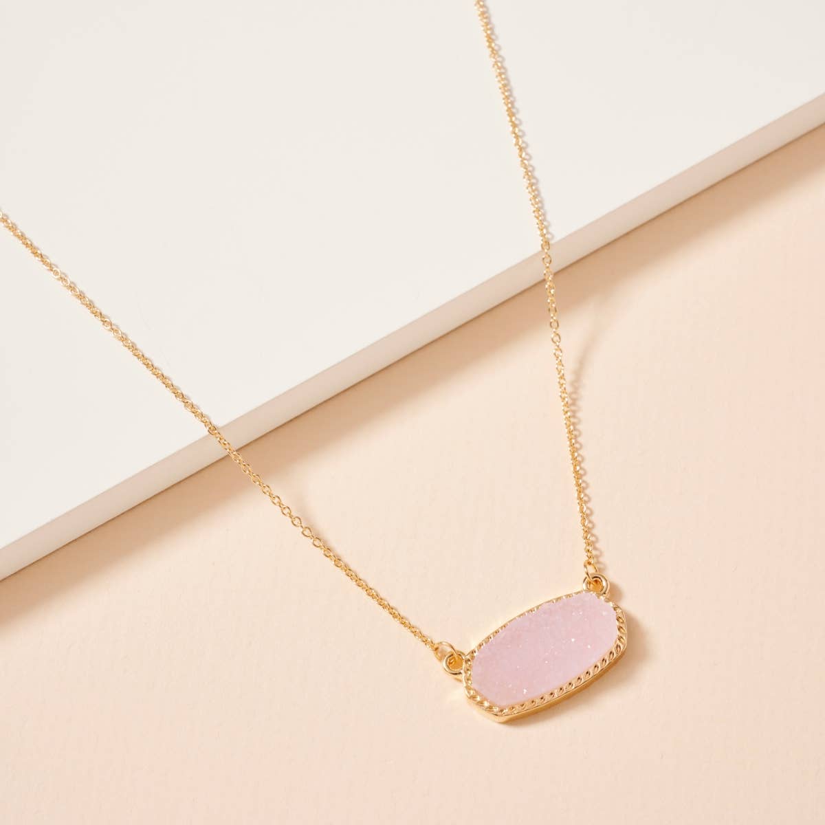 Druzy Stone Pendant Necklace