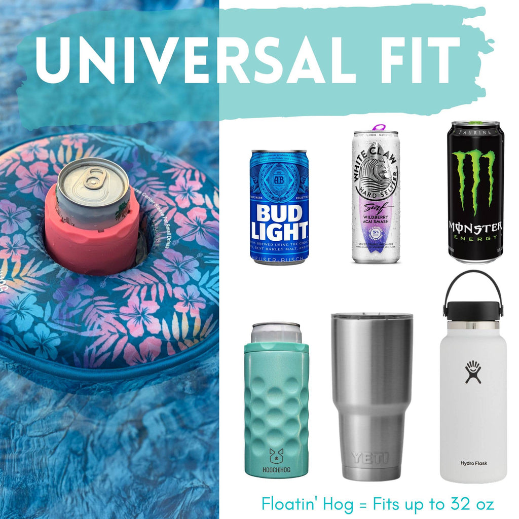 Floating Cup Holder, Can Holder & Beer Holder [Blue Floral]