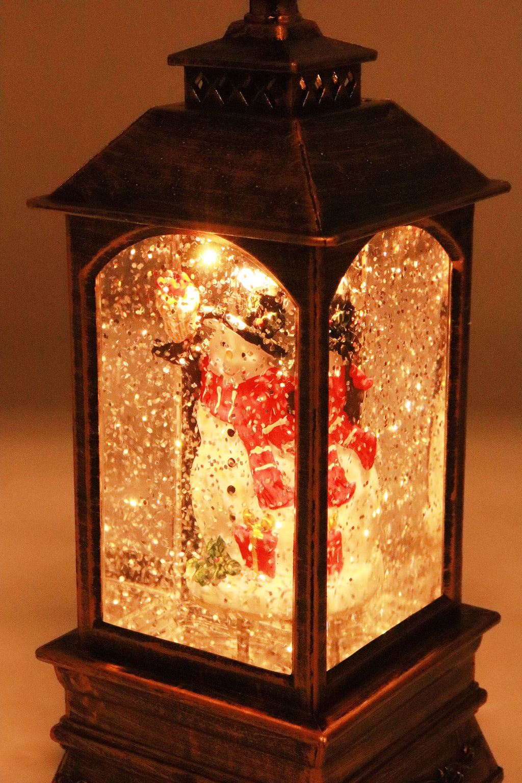 Vintage Christmas Glittering Music Led Lantern - Steady