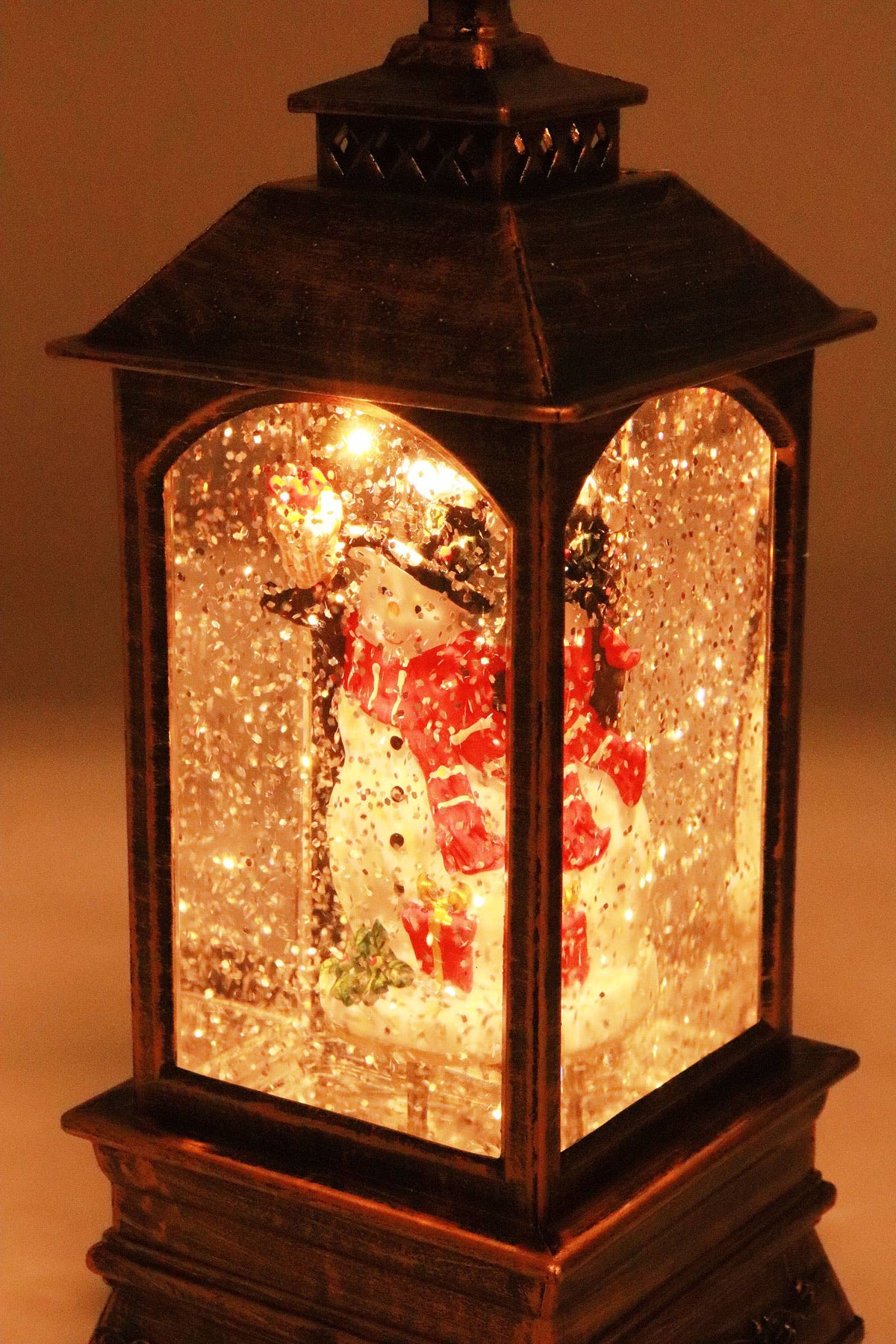 Vintage Christmas Glittering Music Led Lantern - Steady