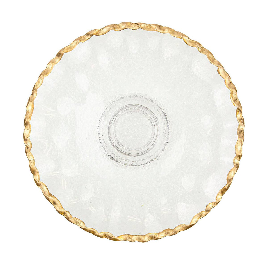 Triomphe Cake Stand   Clear/Gold   10.6x2.5x10.6