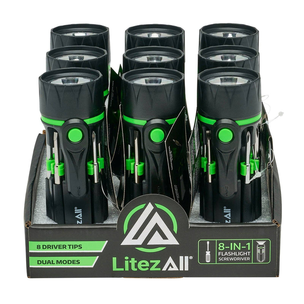 LitezAll LED Flashlight with 7 Screwdrivers