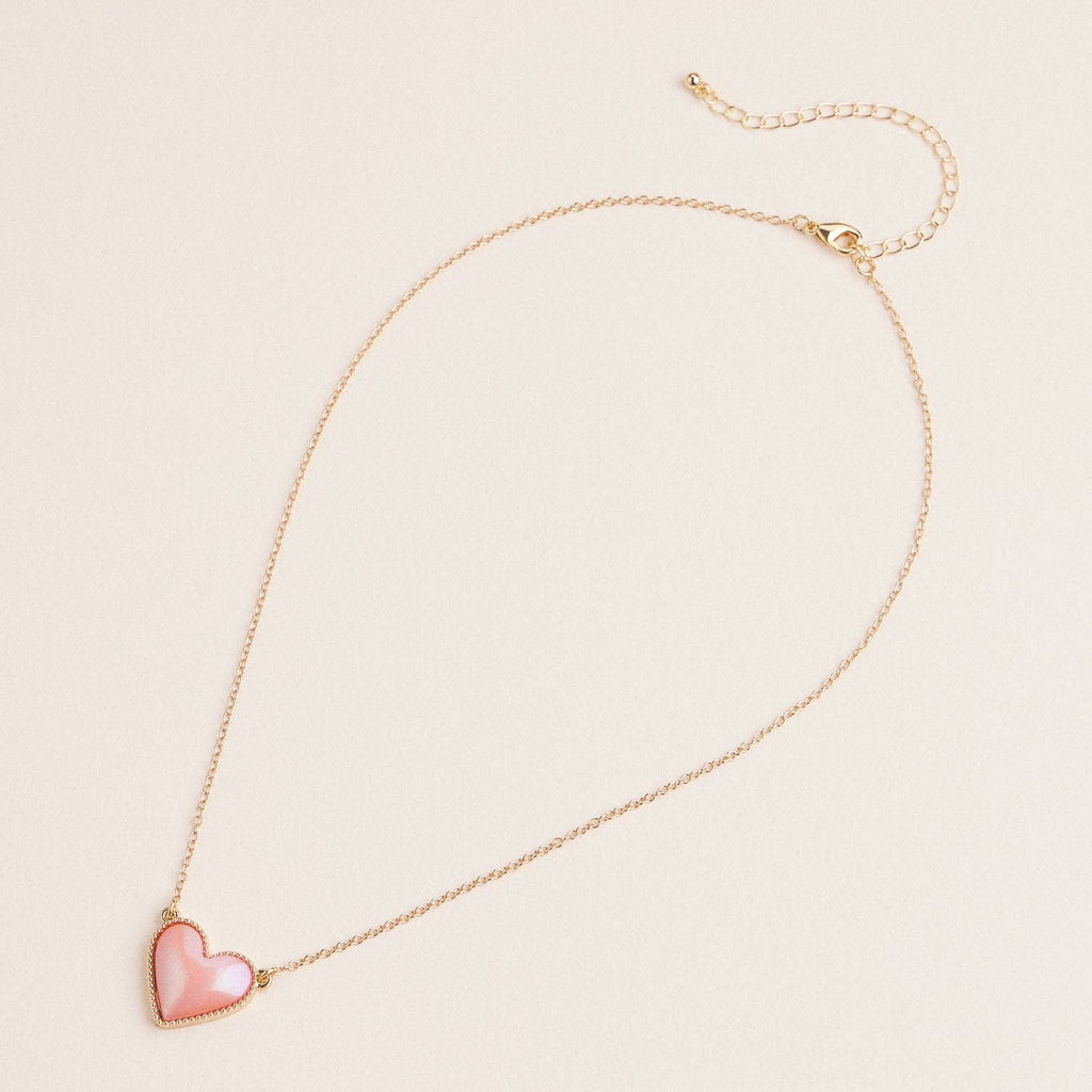 Heart Shaped Enamel Pendant Necklaces in Gold Chain