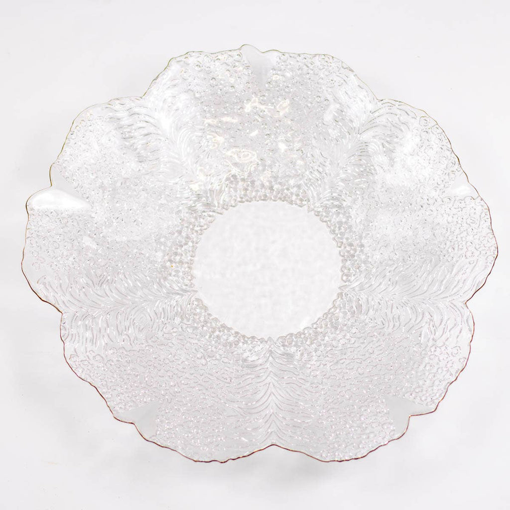 Cannes Glass Serving Bowl   Clear/Gold   12.5"