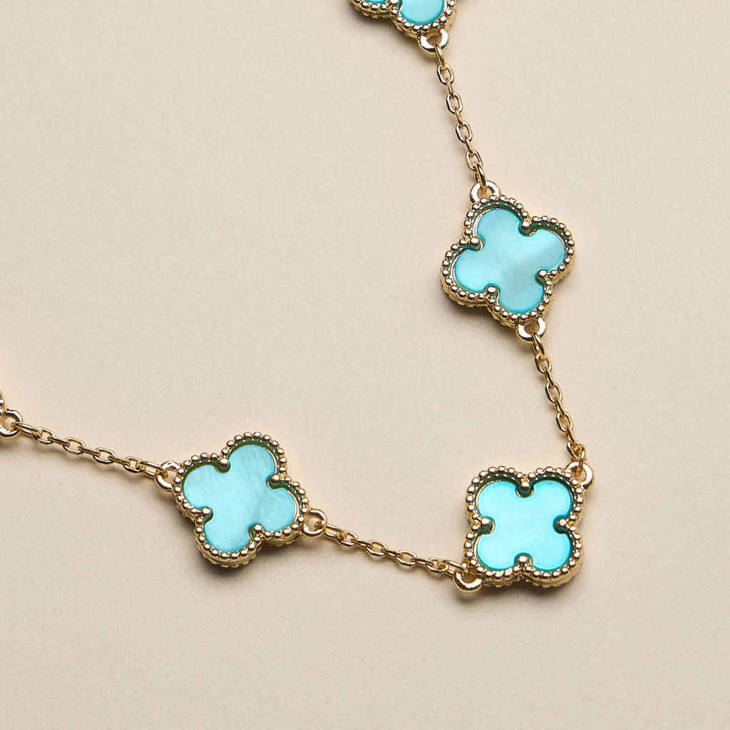 Colorful Shell Charm Bracelet with Gold Detailing
