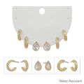 Set of 3 Gold Crystal Teardrop, and Textured Huggie Hoops