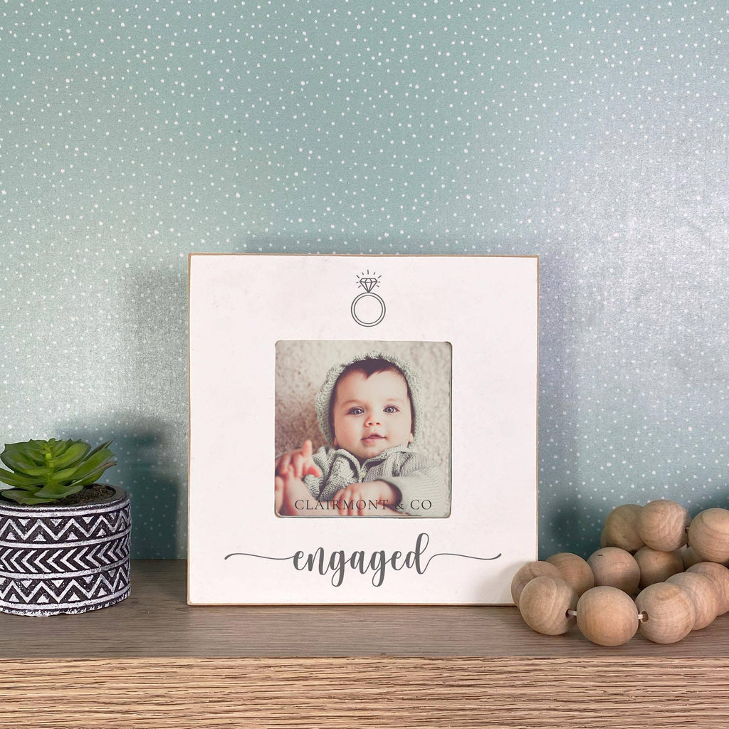 Engagement Picture Frame, Engaged with Ring- Wedding Gift