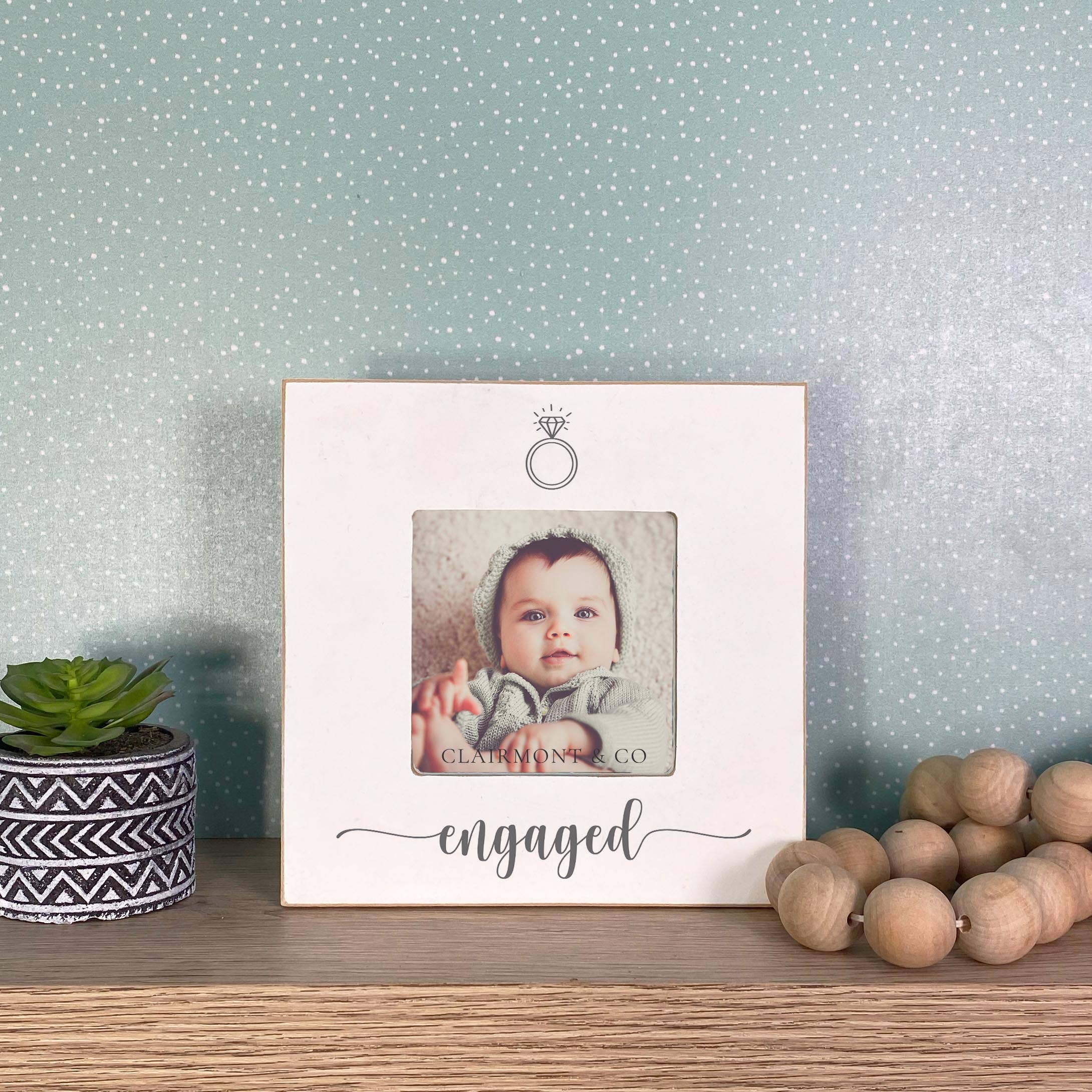 Engagement Picture Frame, Engaged with Ring- Wedding Gift