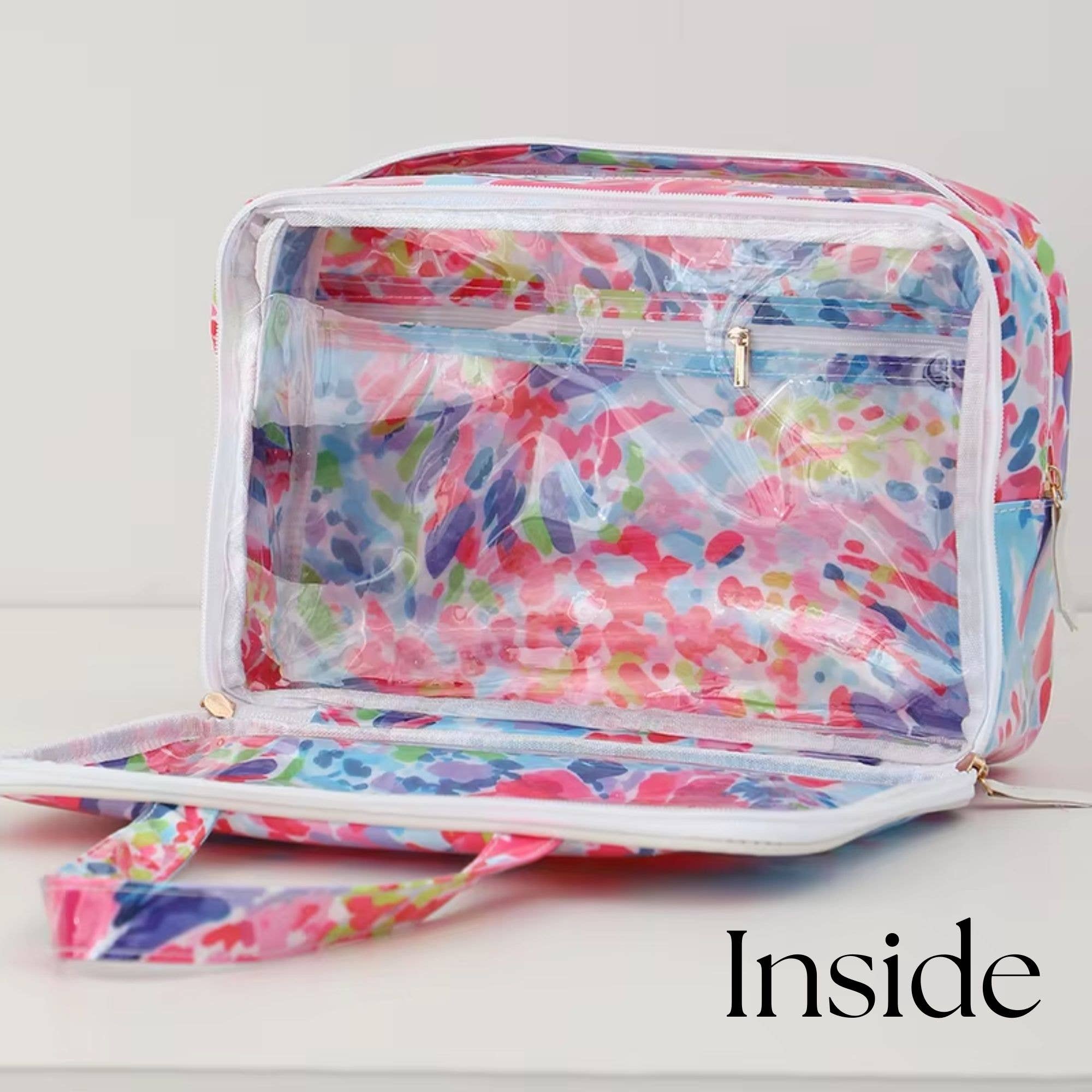 Waterproof Cosmetic Case PVC Make up Bag Seaside Stripes