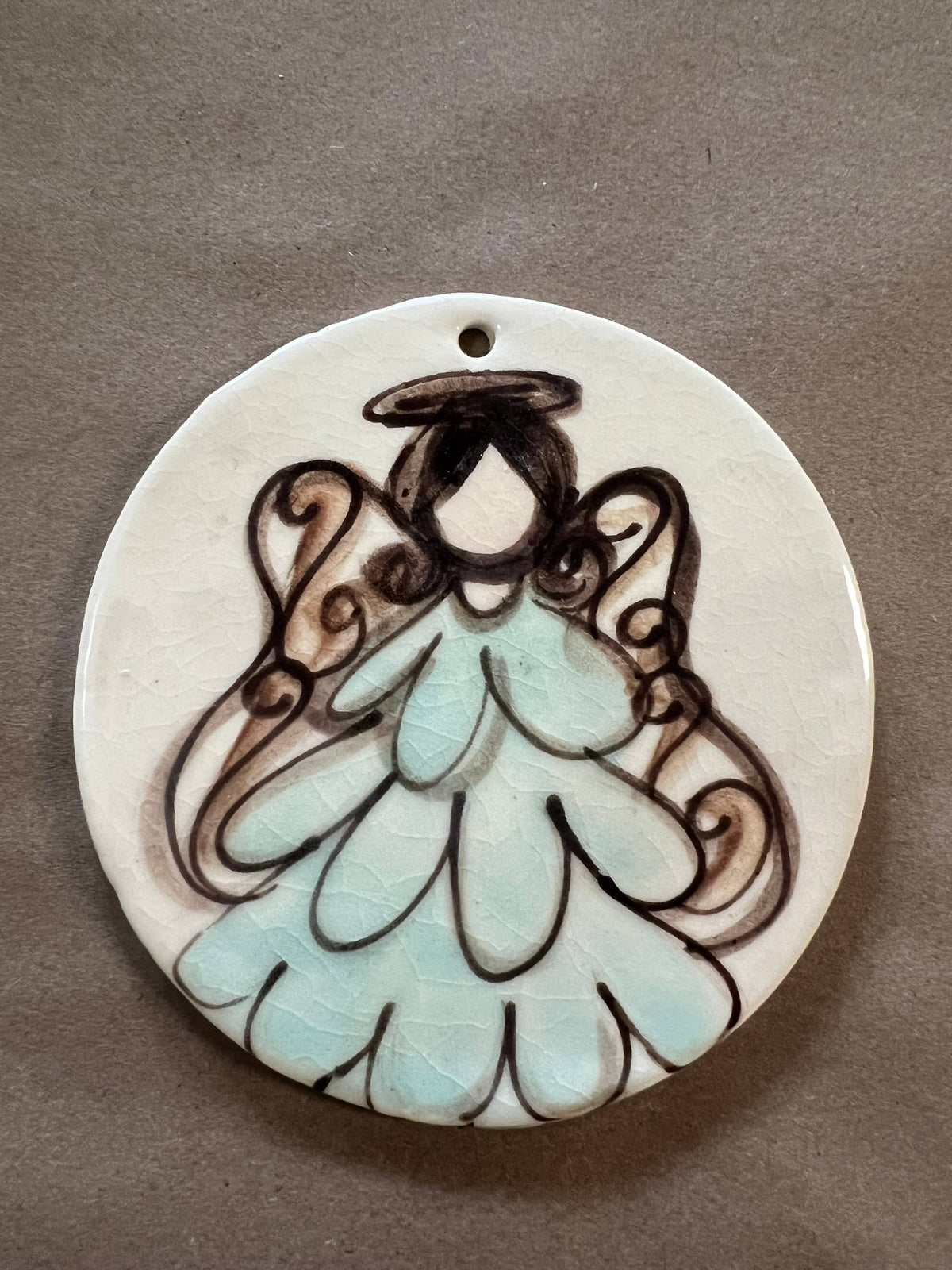 Round Ornament (Angel Blue Dress)