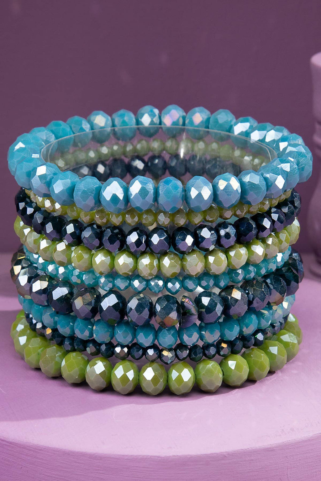 Glass Bead 9 Set Bracelet