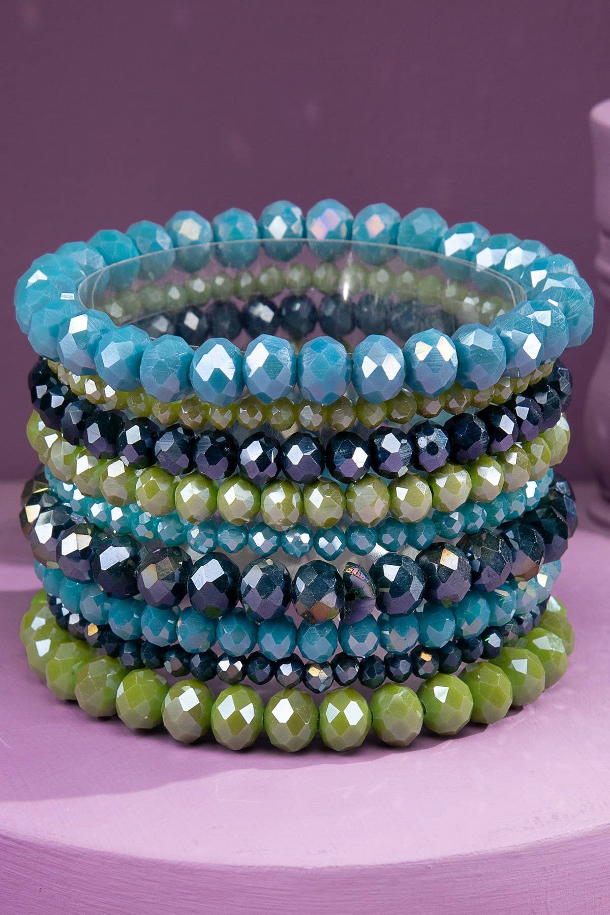 Glass Bead 9 Set Bracelet